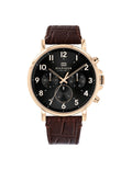 Buy Tommy Hilfiger Mens Quartz Brown Leather Strap Black Dial 45mm Watch - 1710379 in Pakistan
