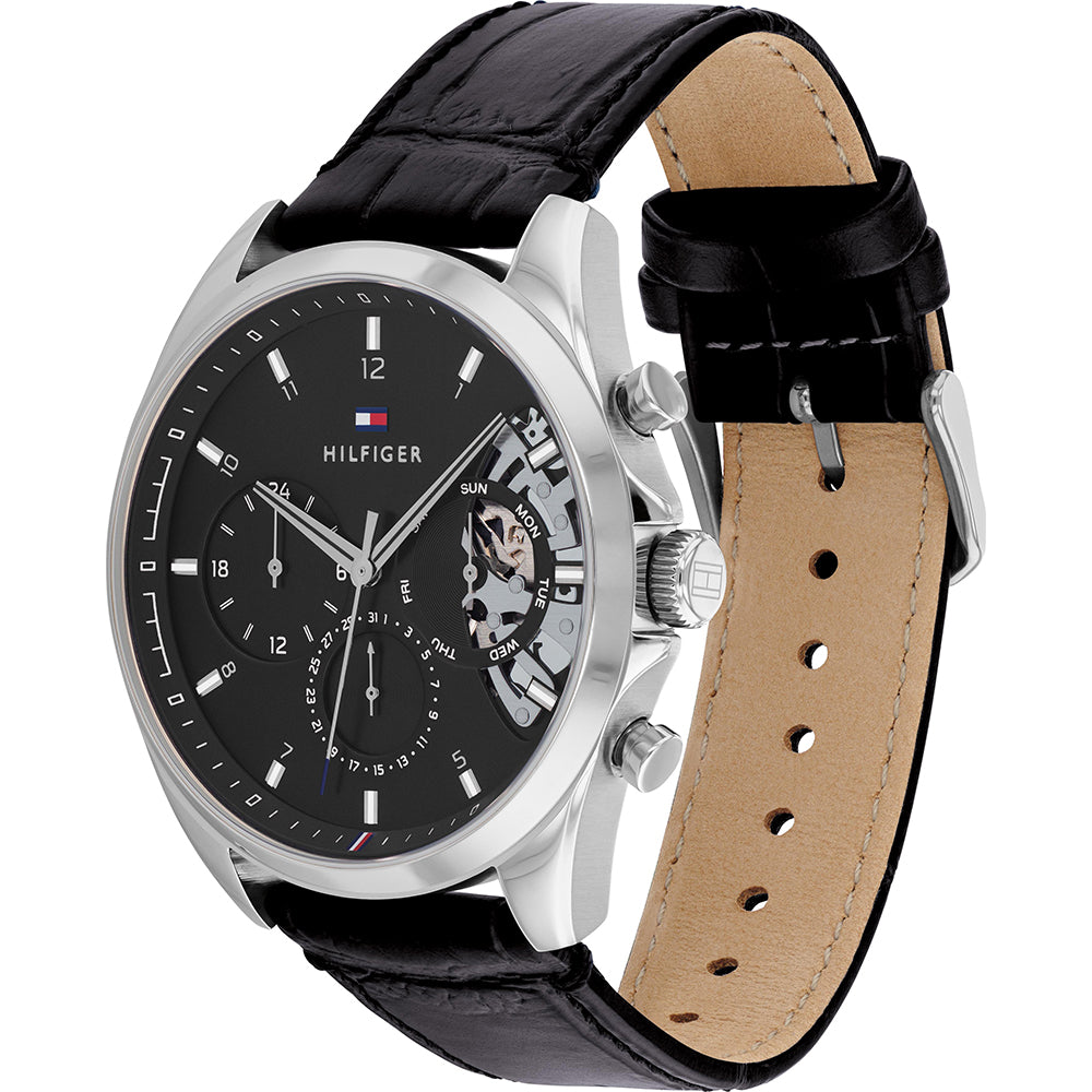 Buy Tommy Hilfiger Mens Quartz Leather Strap Black Dial 44mm Watch - 1710449 in Pakistan