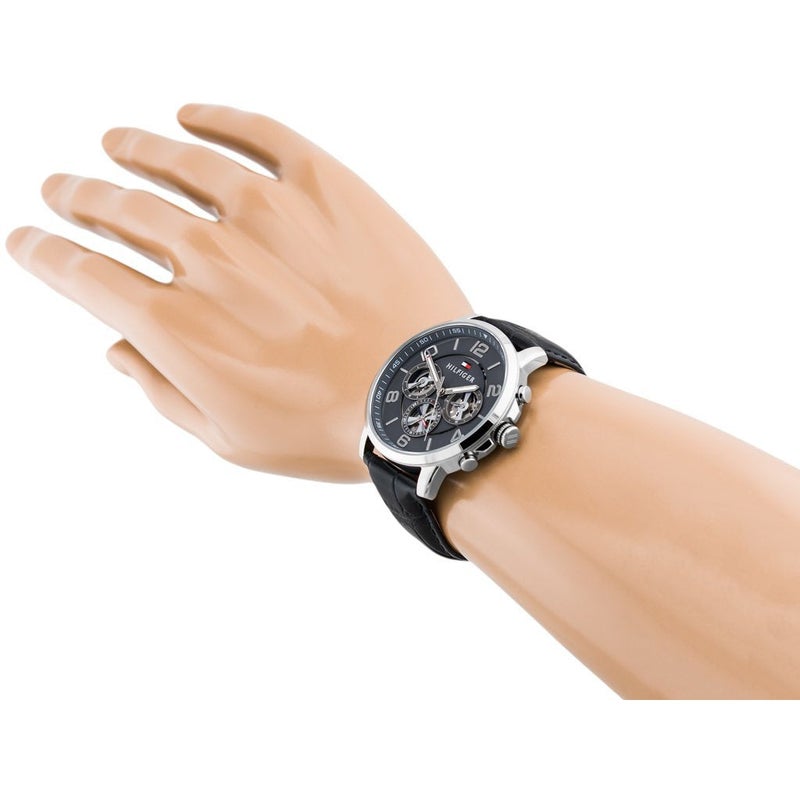 Buy Tommy Hilfiger Mens Quartz Leather Strap Multi Dial Grey Dial 44mm Watch - 1791289 in Pakistan