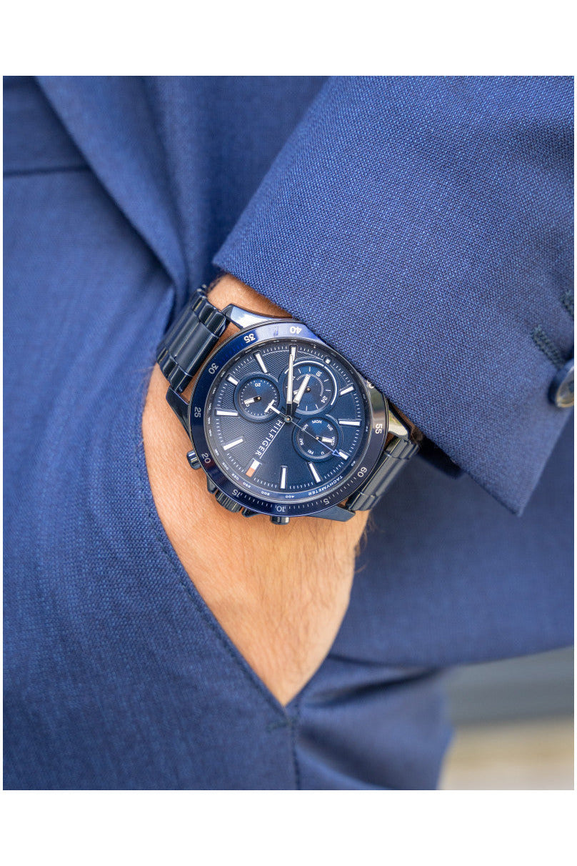 Buy Tommy Hilfiger Mens Quartz Stainless Steel Blue Dial 46mm Watch - 1791720 in Pakistan