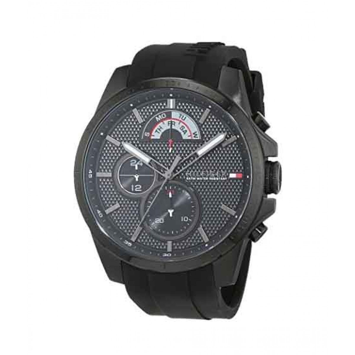 Buy Tommy Hilfiger Mens Quartz Black Silicone Strap Black Dial 46mm Watch - 1791352 in Pakistan
