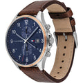 Buy Tommy Hilfiger West Blue Dial Brown Leather Strap Watch for Men - 1791712 in Pakistan