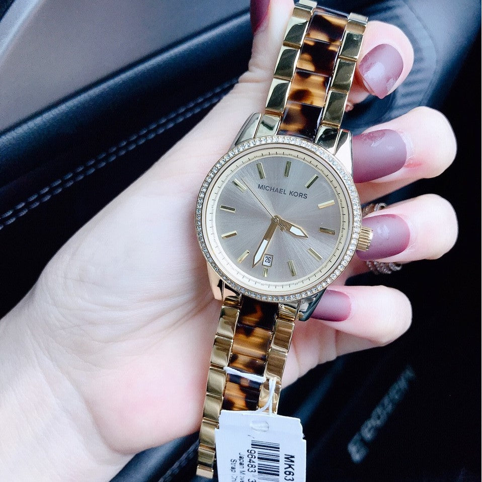 Buy Michael Kors  Gold Dial Two Tone Stainless Steel Women's Watch - Mk6372 in Pakistan