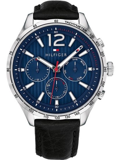 Buy Tommy Hilfiger Mens Quartz Leather Strap Blue Dial 44mm Watch - 1791468 in Pakistan
