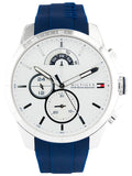 Buy Tommy Hilfiger Mens Quartz Blue Silicone Strap White Dial 46mm Watch - 1791349 in Pakistan