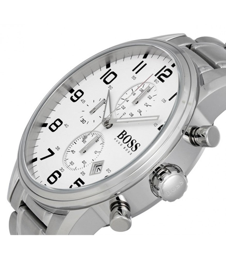 Buy Hugo Boss Mens Quartz Stainless Steel White Dial 44mm Watch - 1513182 in Pakistan
