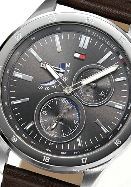 Buy Tommy Hilfiger Austin Grey Dial Brown Leather Strap Watch for Men - 1791637 in Pakistan
