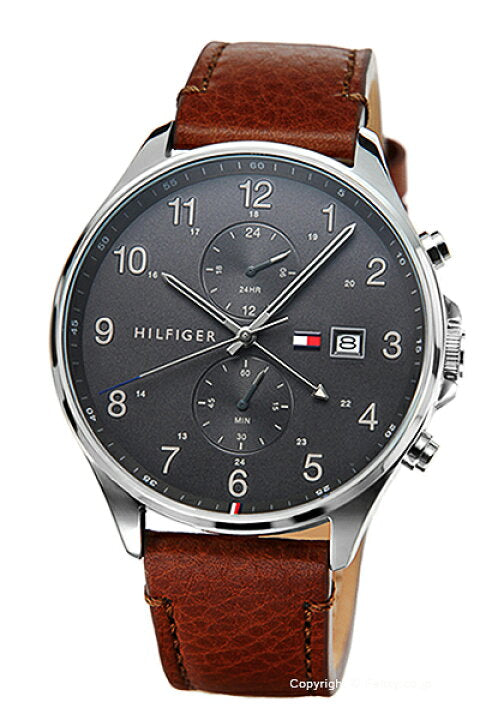Buy Tommy Hilfiger Mens Quartz Leather Strap Grey Dial 44mm Watch - 1791710 in Pakistan