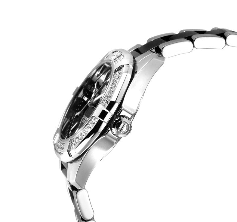 Buy Tag Heuer Aquaracer Lady 300M Black Dial with Diamonds Two Tone Steel Strap Watch for Women - WAY131E.BA0913 in Pakistan