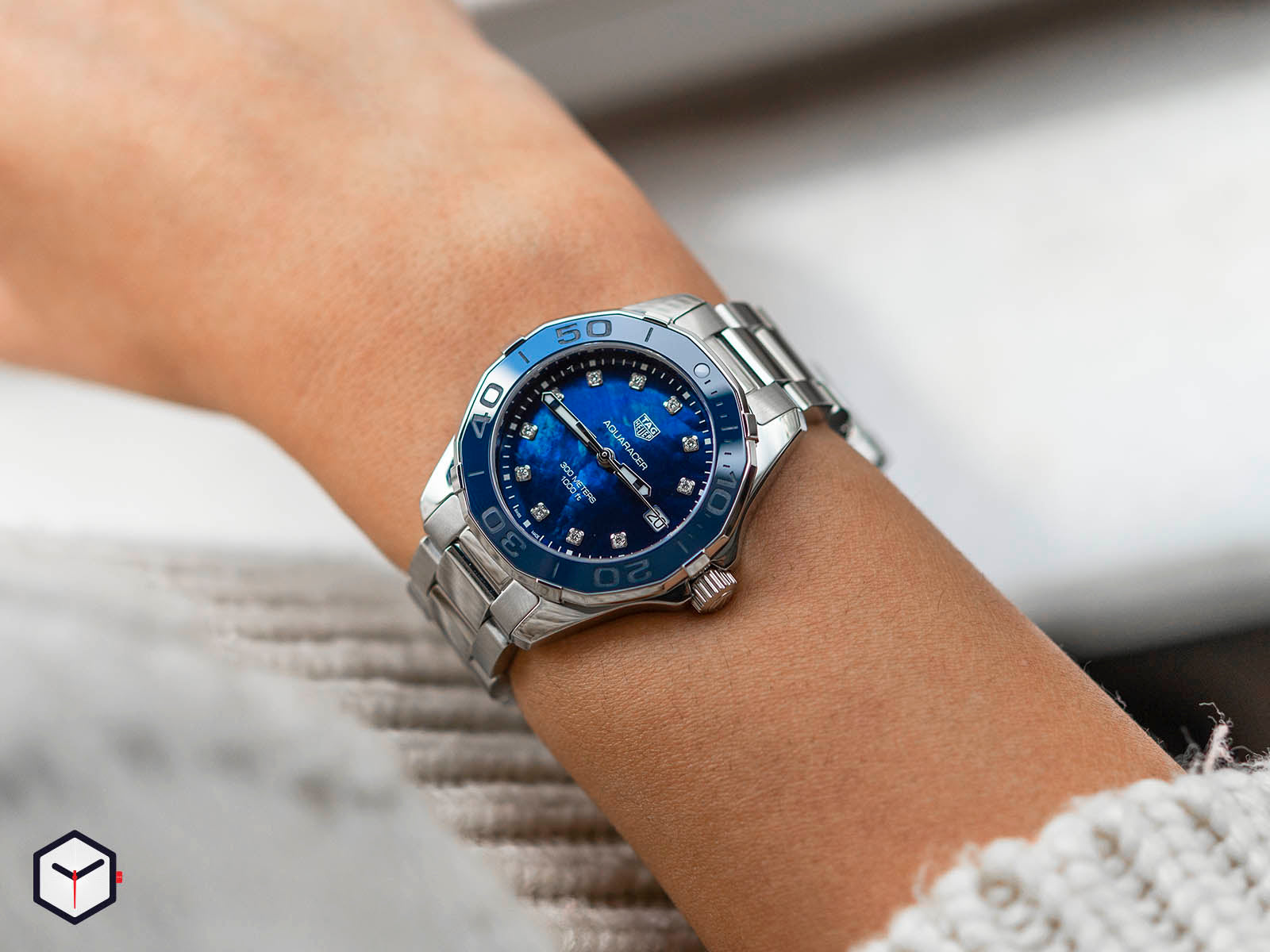 Buy Tag Heuer Aquaracer Blue Dial Silver Steel Strap Watch for Women - WAY131L.BA0748 in Pakistan