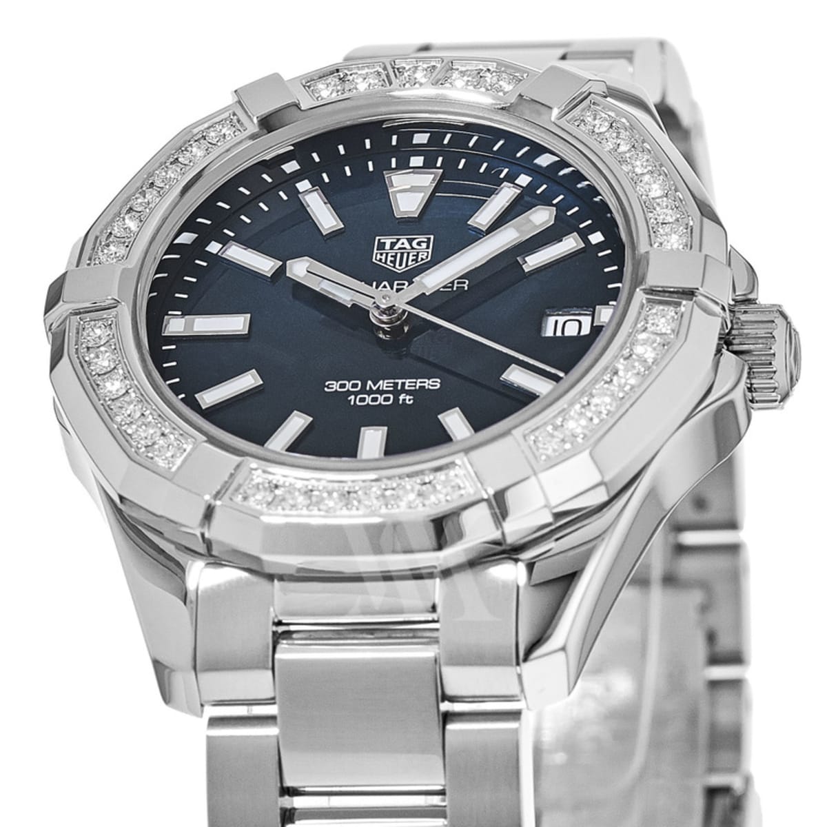 Buy Tag Heuer Aquaracer 35mm Blue Diamonds Dial Silver Steel Strap Watch for Women - WAY131N.BA0748 in Pakistan