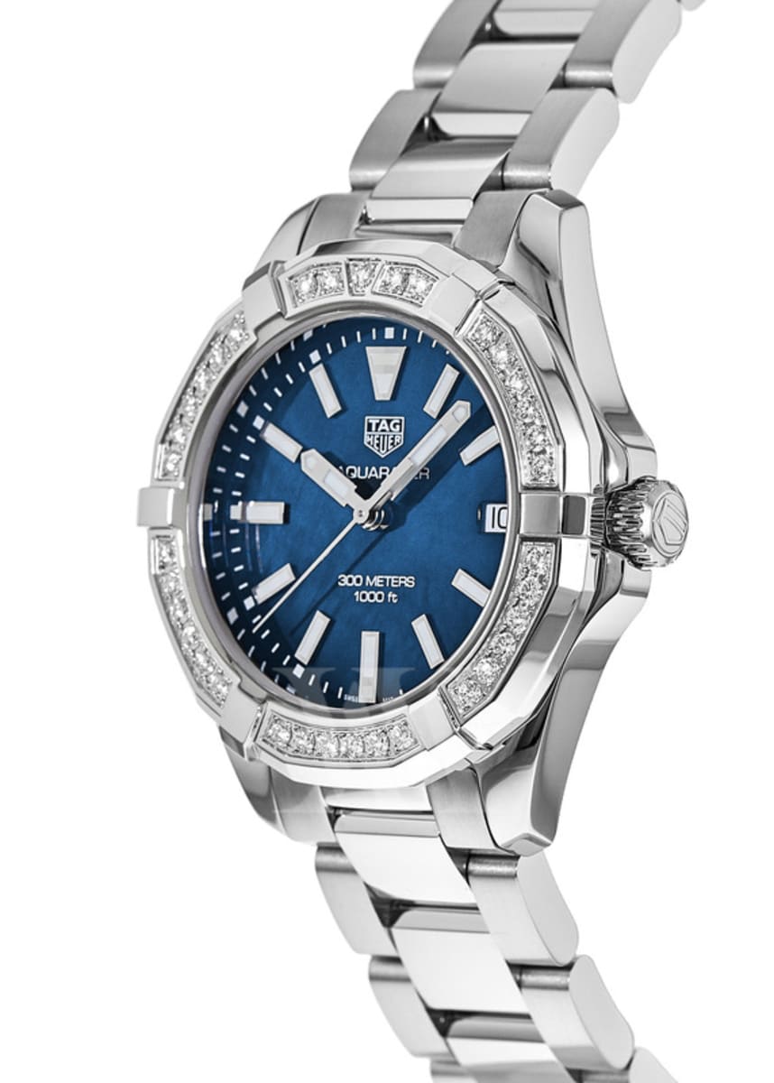 Buy Tag Heuer Aquaracer 35mm Blue Diamonds Dial Silver Steel Strap Watch for Women - WAY131N.BA0748 in Pakistan