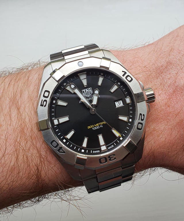 Buy Tag Heuer Aquaracer Black Dial Silver Steel Strap Watch for Men - WBD1110.BA0928 in Pakistan