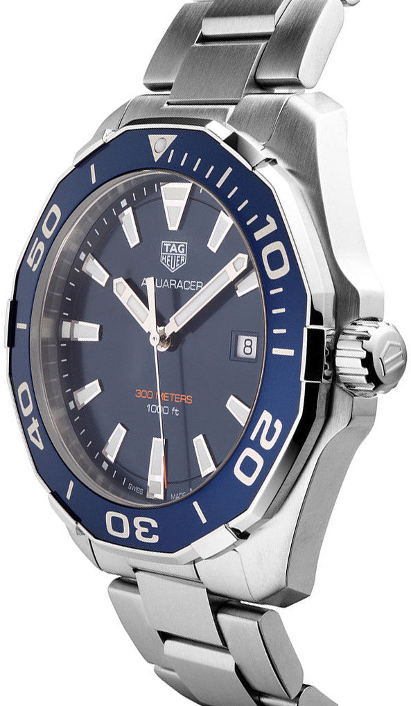 Buy Tag Heuer Aquaracer Blue Dial Silver Steel Strap Watch for Men - WAY101C.BA0746 in Pakistan