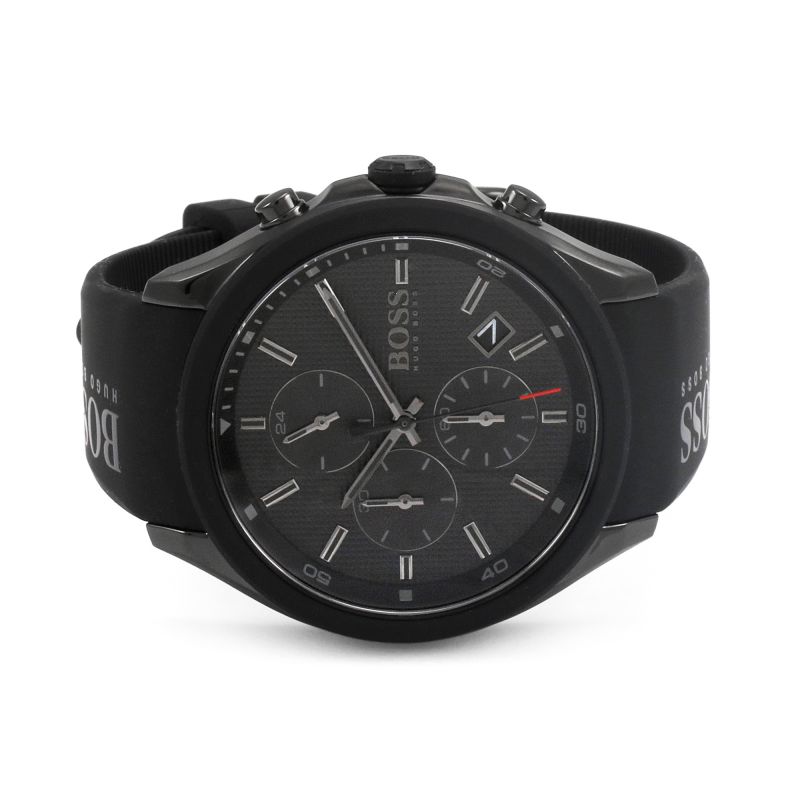 Buy Hugo Boss Mens Chronograph Quartz Leather Strap Black Dial 44mm Watch - 1513474 in Pakistan