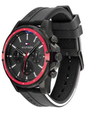 Buy Tommy Hilfiger Mens Quartz Silicone Strap Black Dial 45mm Watch - 1791793 in Pakistan