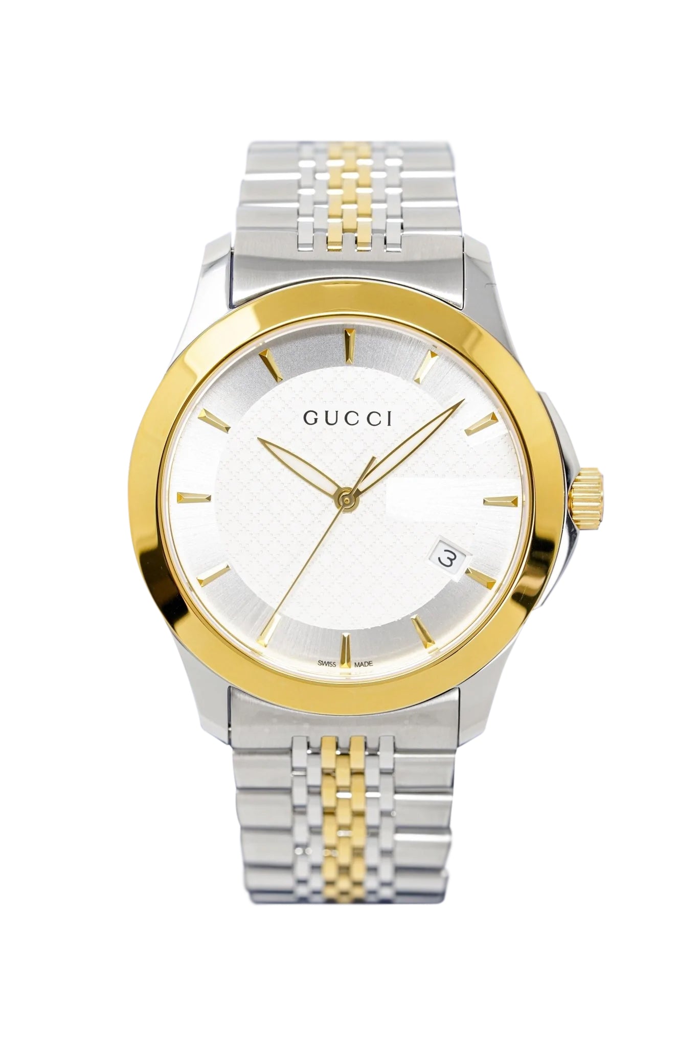 Buy Gucci G Timeless Silver Dial Two Tone Steel Strap Watch for Men - YA126409 in Pakistan