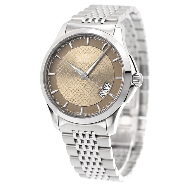 Buy Gucci G Timeless Brown Diamond Dial Silver Steel Strap Watch for Men - YA126412 in Pakistan