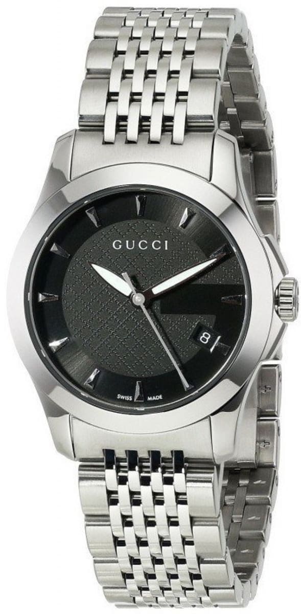 Buy Gucci G Timeless Black Dial Silver Steel Strap Watch for Women - YA126502 in Pakistan