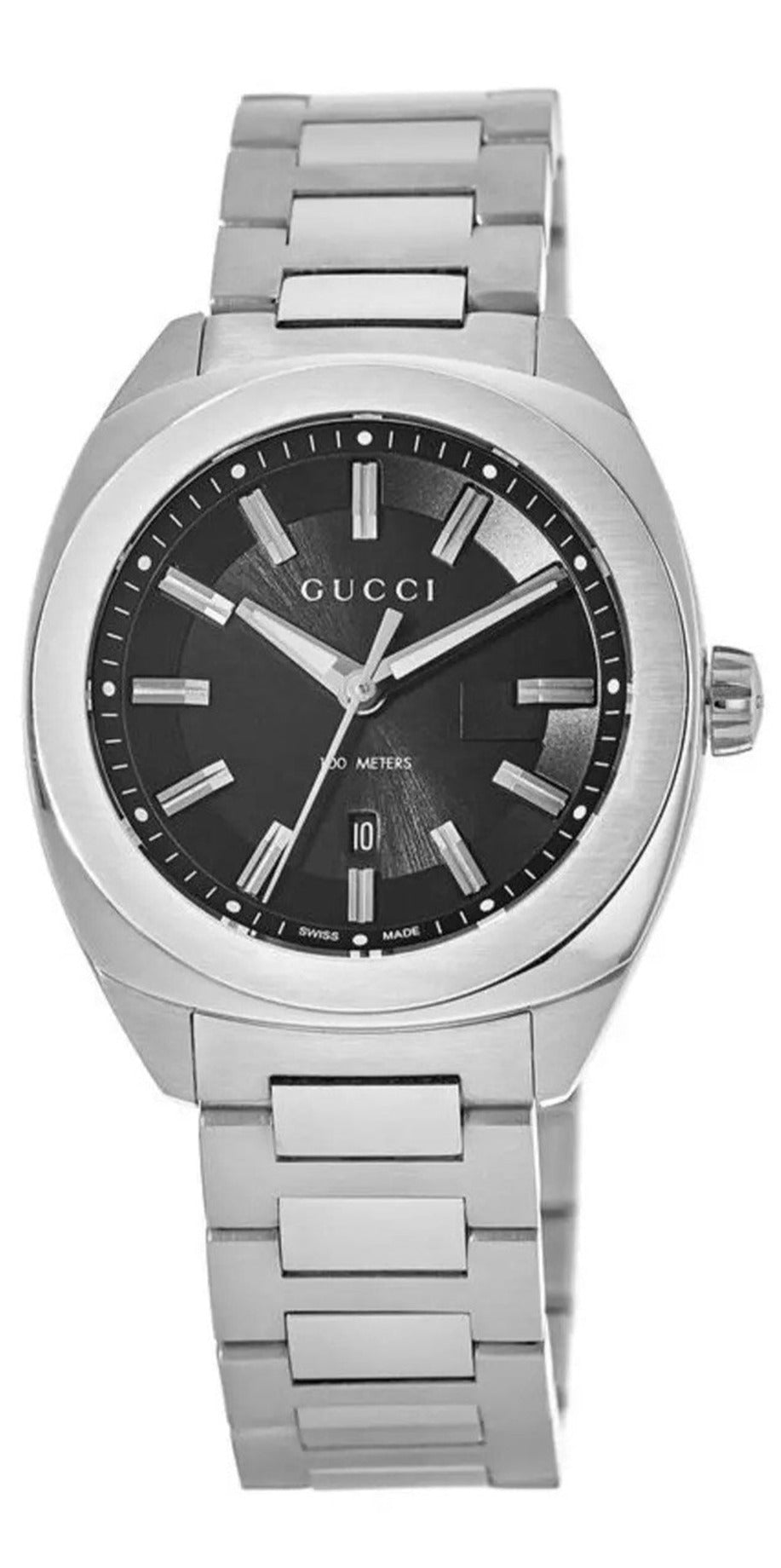 Buy Gucci G Timeless Black Dial Silver Steel Strap Watch for Men - YA142401 in Pakistan