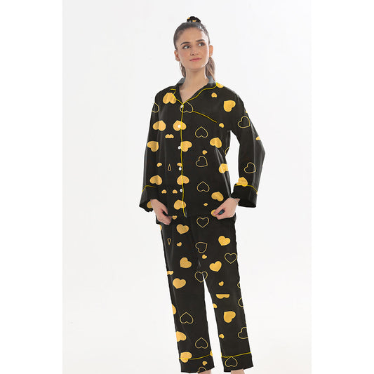 Buy Sajiero Linen Pajama Suit with Scrunchie - Royal Dusk in Pakistan