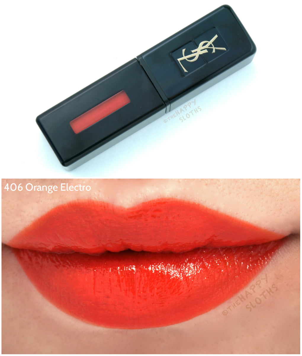 Buy Yves Saint Laurent Vinyl Cream Lip Stain - 406 Orange Electro [Tester] in Pakistan