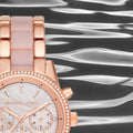 Buy Michael Kors Ritz Chronograph Quartz Crystal Two Tone Strap Ladies Watch - MK6769 in Pakistan
