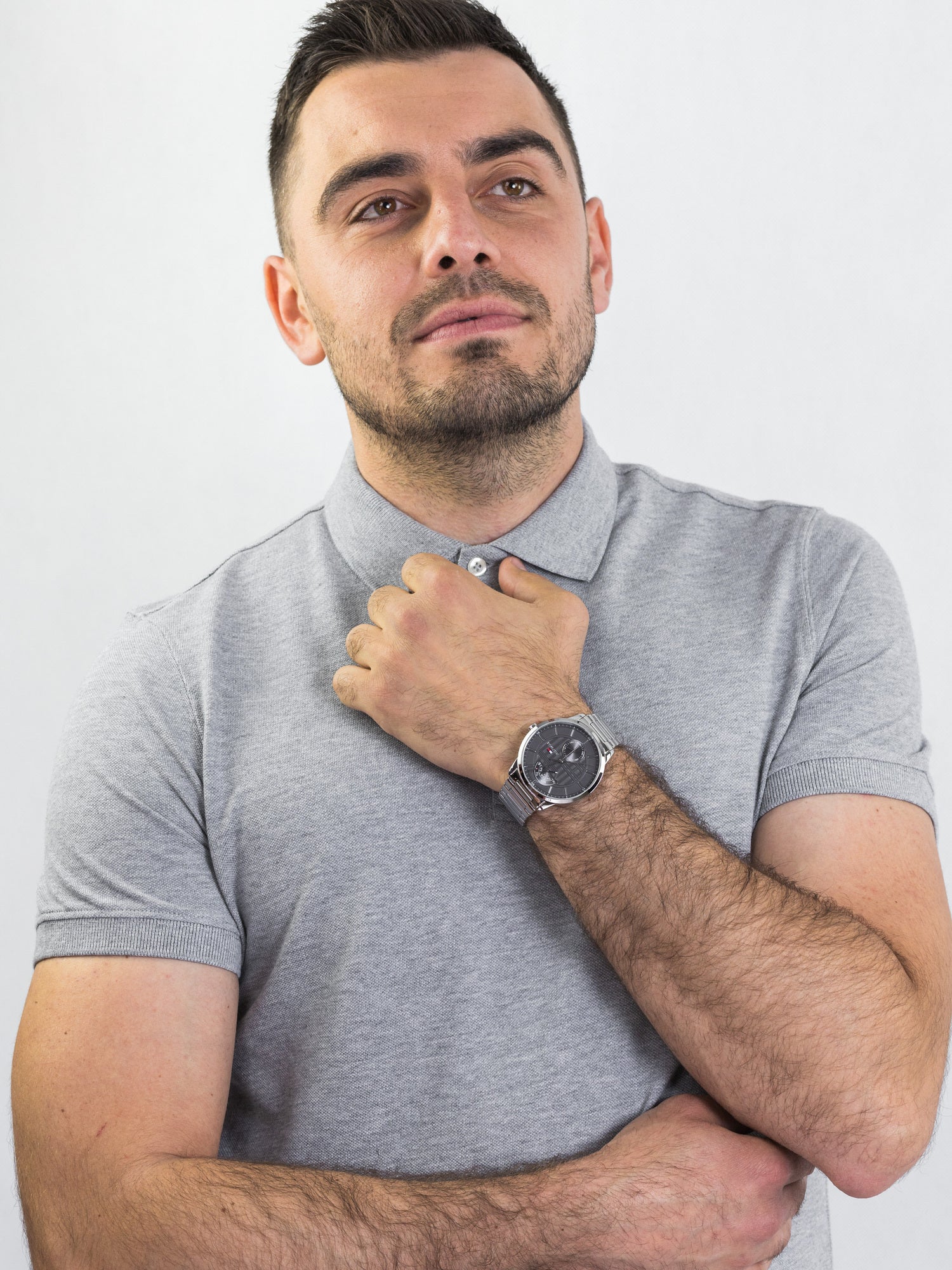 Buy Tommy Hilfiger Mens Quartz Stainless Steel Grey Dial 44mm Watch - 1791608 in Pakistan