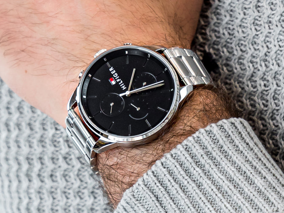 Buy Tommy Hilfiger Mens Quartz Stainless Steel Black Dial 44mm Watch - 1791485 in Pakistan