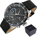 Buy Tommy Hilfiger Mens Quartz Leather Strap Black Dial 46mm Watch - 1791810 in Pakistan