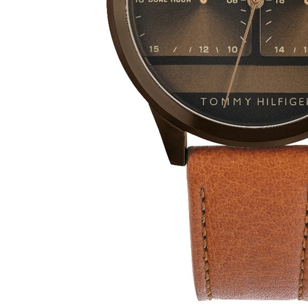 Buy Tommy Hilfiger Mens Quartz Brown Leather Strap Brown Dial 44mm Watch - 1791594 in Pakistan