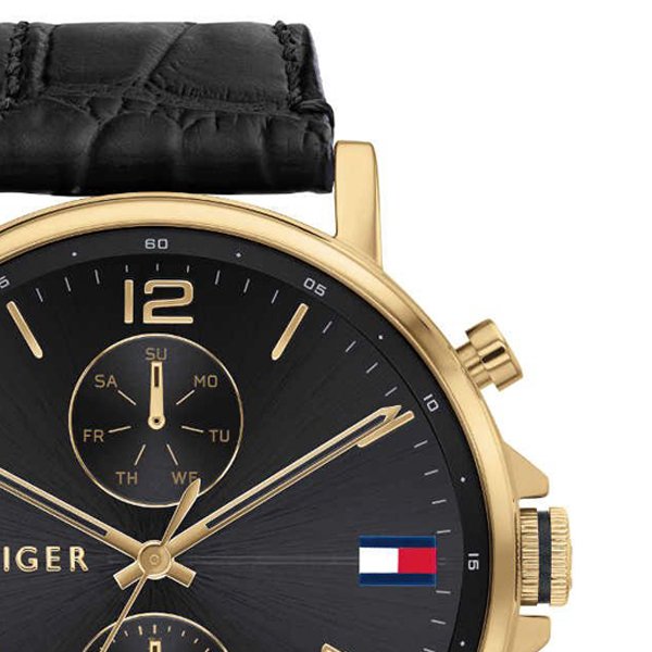 Buy Tommy Hilfiger Mens Quartz Leather Strap Black Dial 44mm Watch - 1710417 in Pakistan