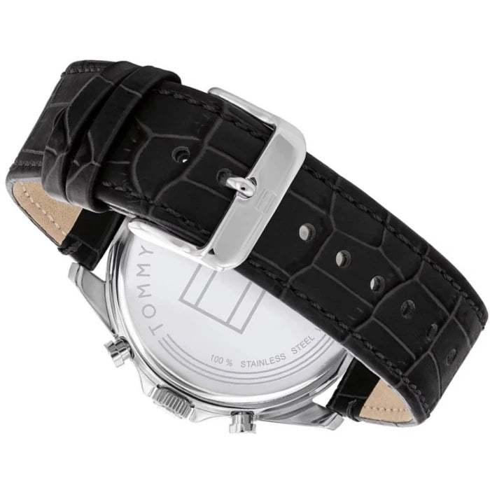 Buy Tommy Hilfiger Mens Quartz Leather Strap Black Dial 44mm Watch - 1710449 in Pakistan