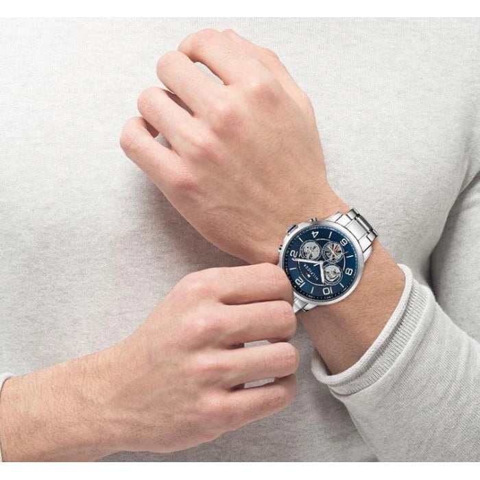 Buy Tommy Hilfiger Mens Quartz Stainless Steel Blue Dial 44mm Watch - 1791293 in Pakistan