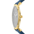 Buy Men's Quartz The Minimalist Blue Leather Strap Blue Dial 44Mm Watch in Pakistan