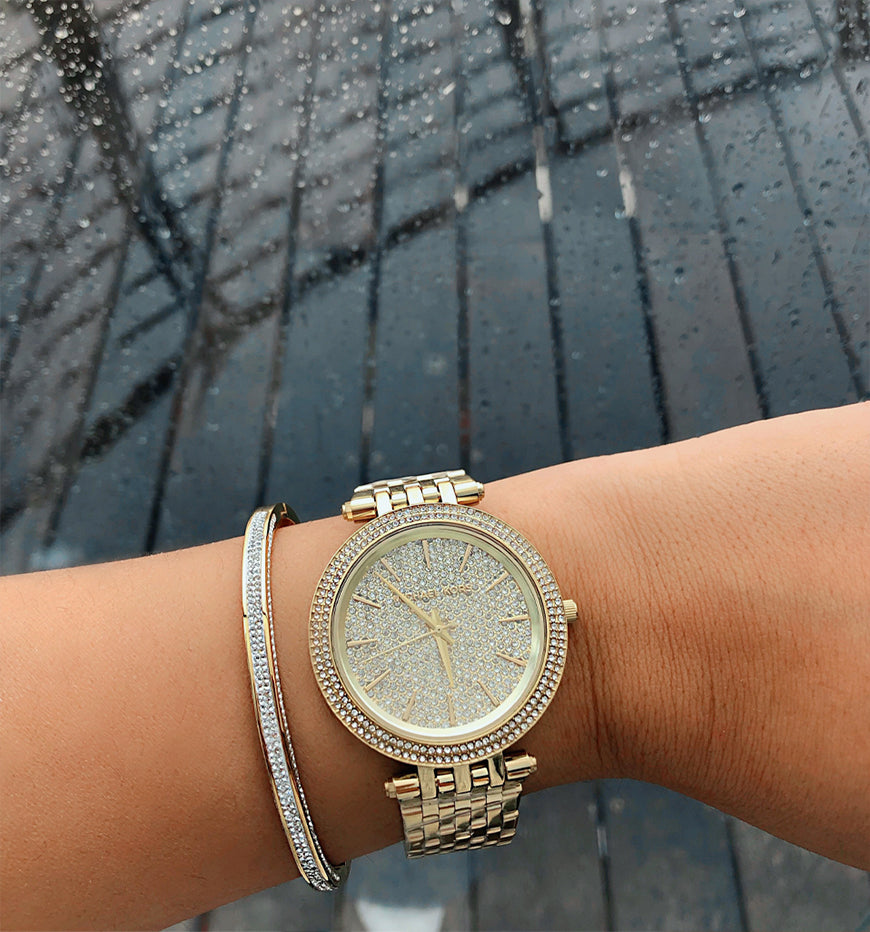 Buy Michael Kors Womens Quartz Darci Stainless Steel Gold Dial 39mm Watch - Mk3438 in Pakistan