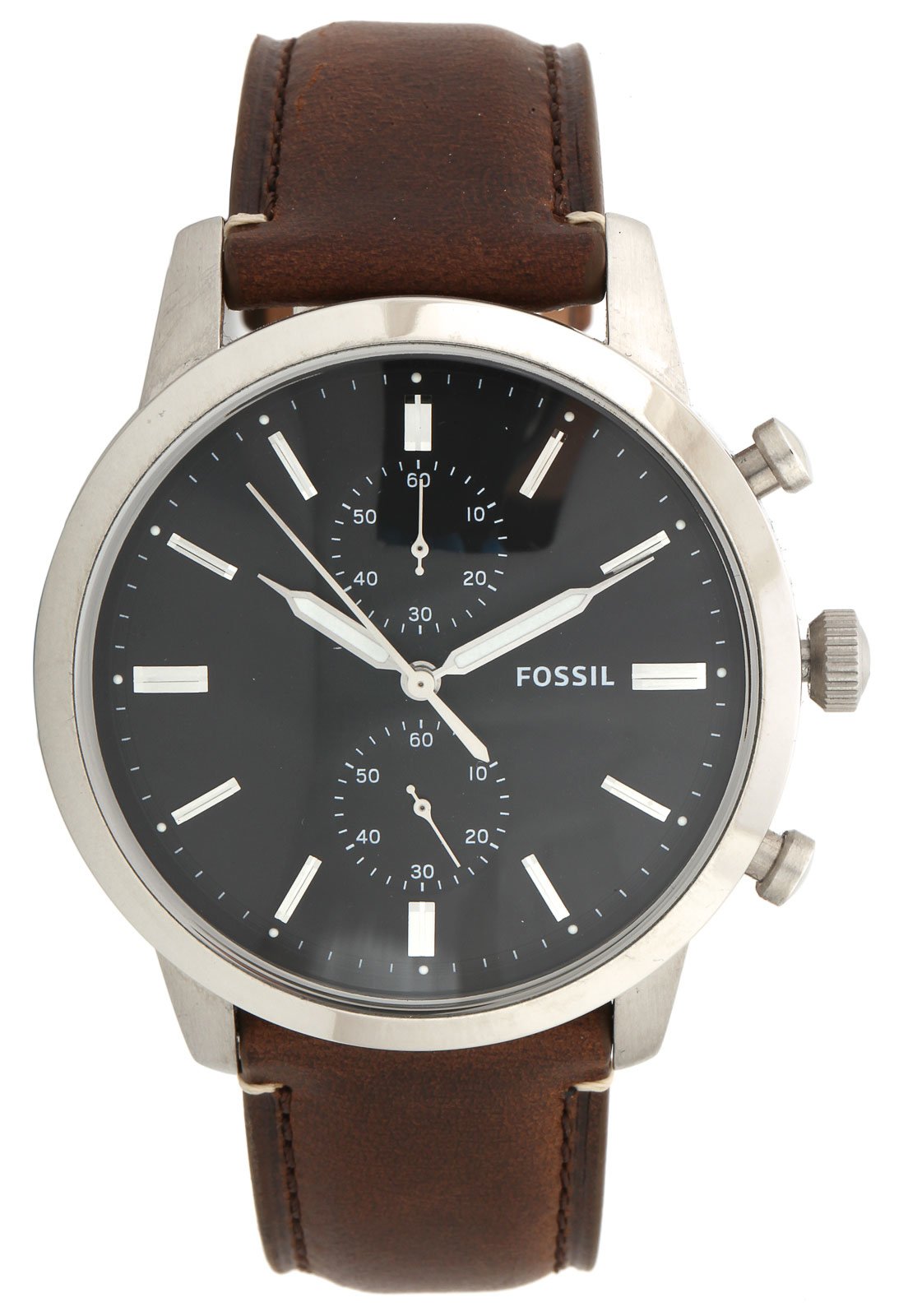 Buy Men's Chronograph Quartz Townsman Brown Leather Strap Black Dial 44Mm Watch in Pakistan