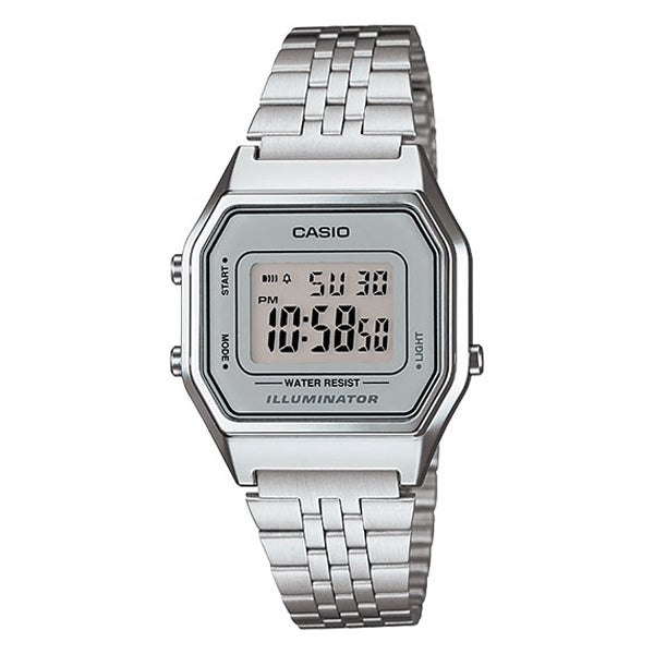 Buy Casio Silver Stainless Steel Ladies Digital Vintage Watch - LA-680WA-7D in Pakistan