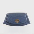 Buy Negative Apparel Snakeskin Pattern Flap Baguette Bag FD - Blue in Pakistan