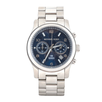 Buy Michael Kors Women's Hunger Stop Chronograph Blue Dial Silver Watch - MK5814 in Pakistan