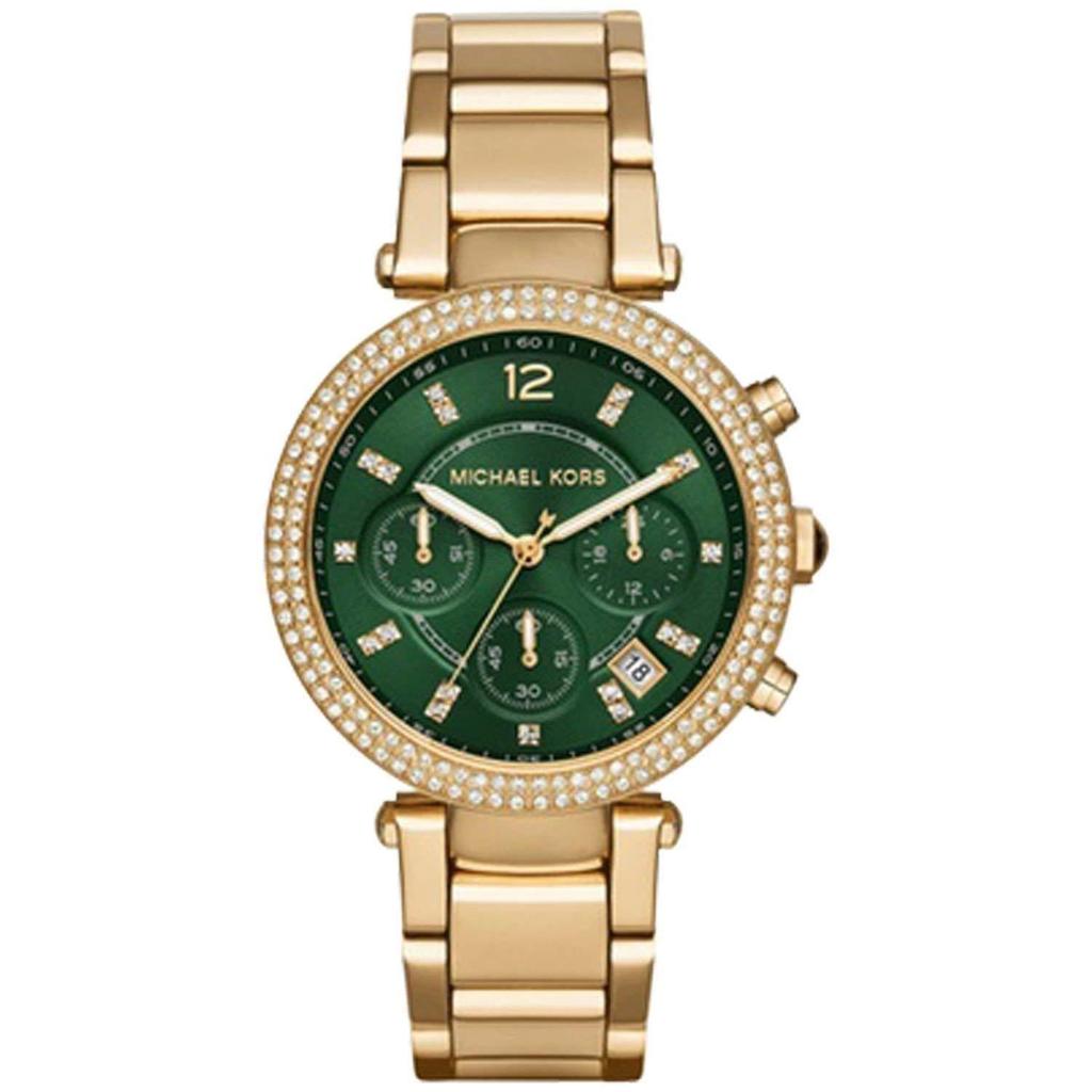 Buy Michael Kors Womens Quartz Chronograph Parker Gold Stainless Steel Green Dial 38mm Watch - Mk6263 in Pakistan