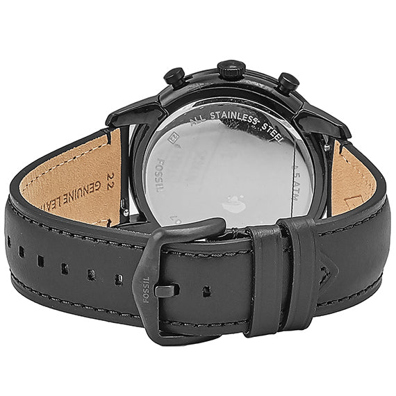 Buy Fossil Men's Chronograph Quartz Leather Strap Black Dial 44mm Watch FS5585 in Pakistan
