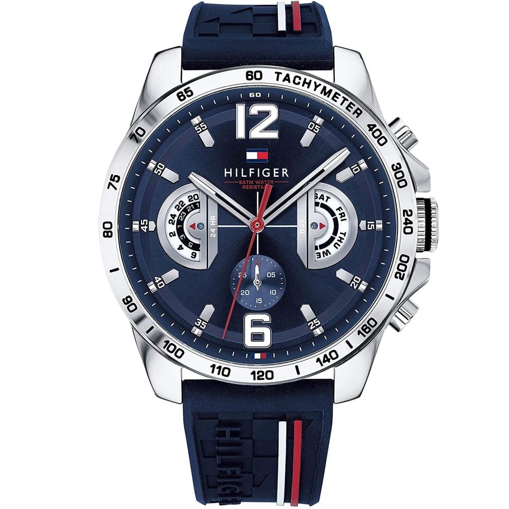 Buy Tommy Hilfiger Mens Quartz Blue Silicone Strap Blue Dial 46mm Watch - 1791476 in Pakistan