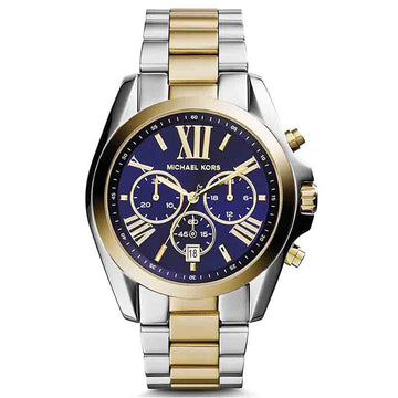 Buy Michael Kors Womens Chronograph Quartz Bradshaw Two Tone Stainless Steel Blue Dial 43mm Watch - Mk5976 in Pakistan