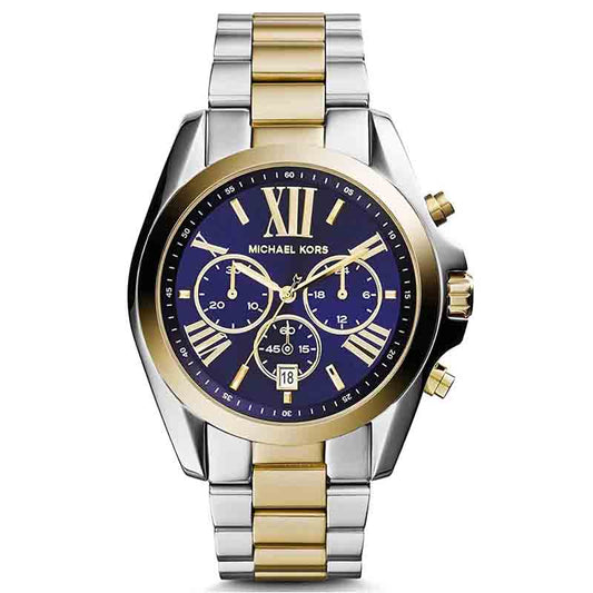 Buy Michael Kors Womens Chronograph Quartz Bradshaw Two Tone Stainless Steel Blue Dial 43mm Watch - Mk5976 in Pakistan