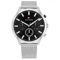 Buy Tommy Hilfiger Mens Quartz Silver Stainless Steel Black Dial 44mm Watch - 1710498 in Pakistan
