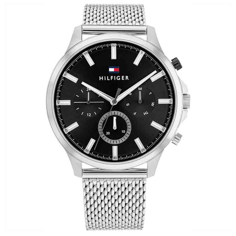 Buy Tommy Hilfiger Mens Quartz Silver Stainless Steel Black Dial 44mm Watch - 1710498 in Pakistan