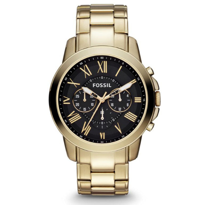Buy Men's Chronograph Quartz Grant Gold Stainless Steel Strap Black Dial 44Mm Watch in Pakistan