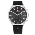 Buy Tommy Hilfiger Mens Quartz Black Leather Strap Grey Dial 44mm Watch - 1710495 in Pakistan