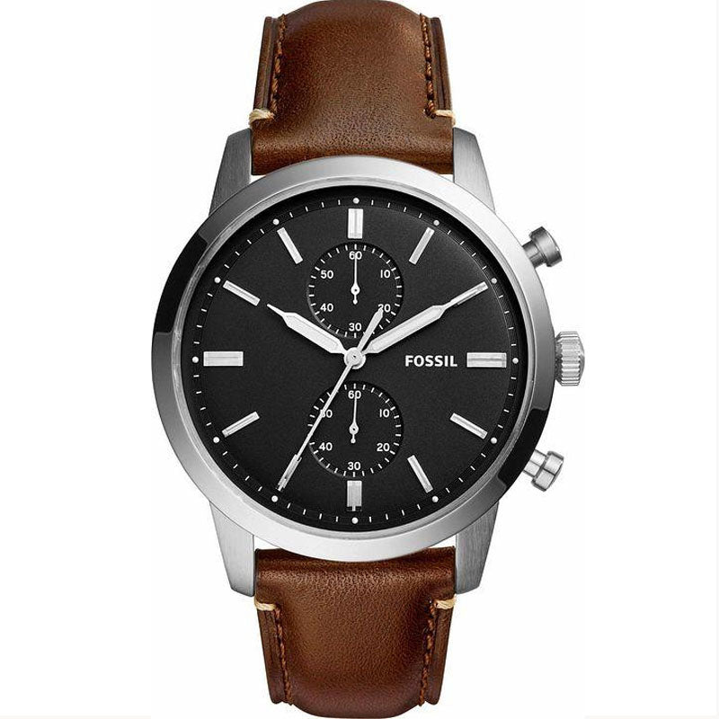 Buy Men's Chronograph Quartz Townsman Brown Leather Strap Black Dial 44Mm Watch in Pakistan